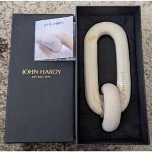 John Hardy White Volcanic Rock Chain Link House Decor NIB 7.5 x 3in